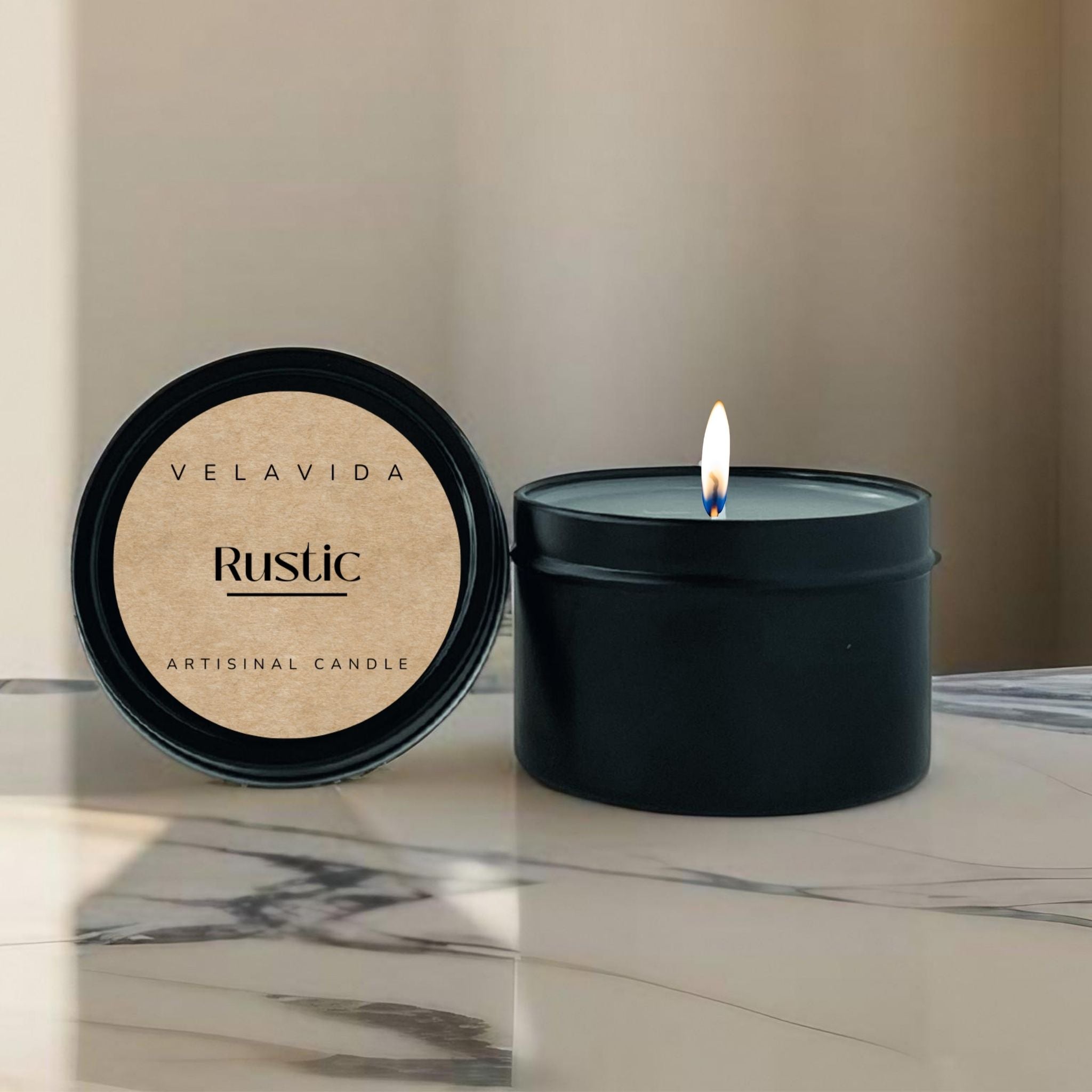 Rustic Minimalistic Scented Travel Candle