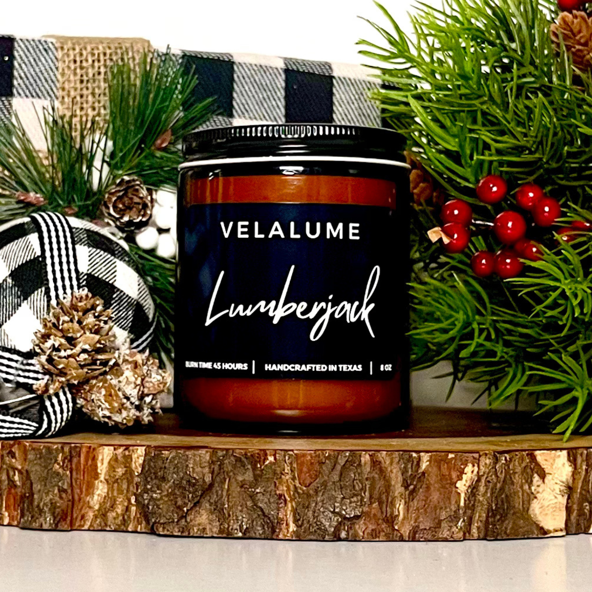 Lumberjack Christmas Candle