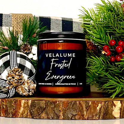 Frosted Evergreen Candle